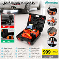 رافعة كهربائية + مضخة هواء + مصباح + مفتاح عجلات في جهاز واحد